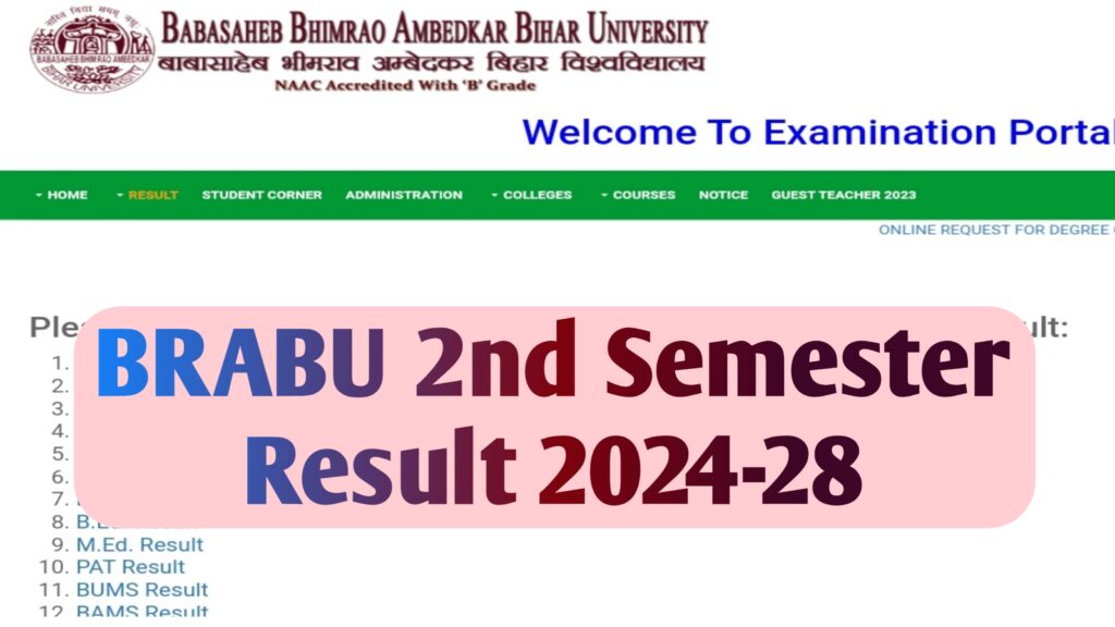 BRABU UG Semester 2 Result 2026: Check BRABU 2nd Semester Result 2024-28